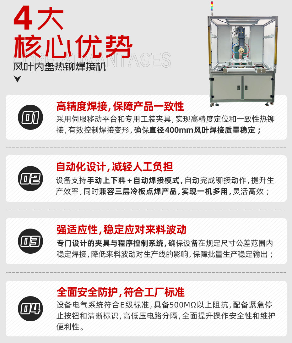 風(fēng)葉內(nèi)盤熱鉚焊接機詳情核心優(yōu)勢